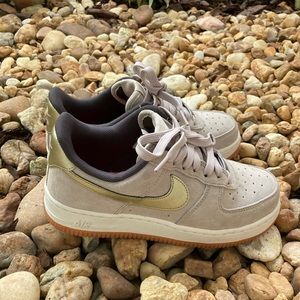 Nike Suede Air Force 1 Vintage Metallic Gold